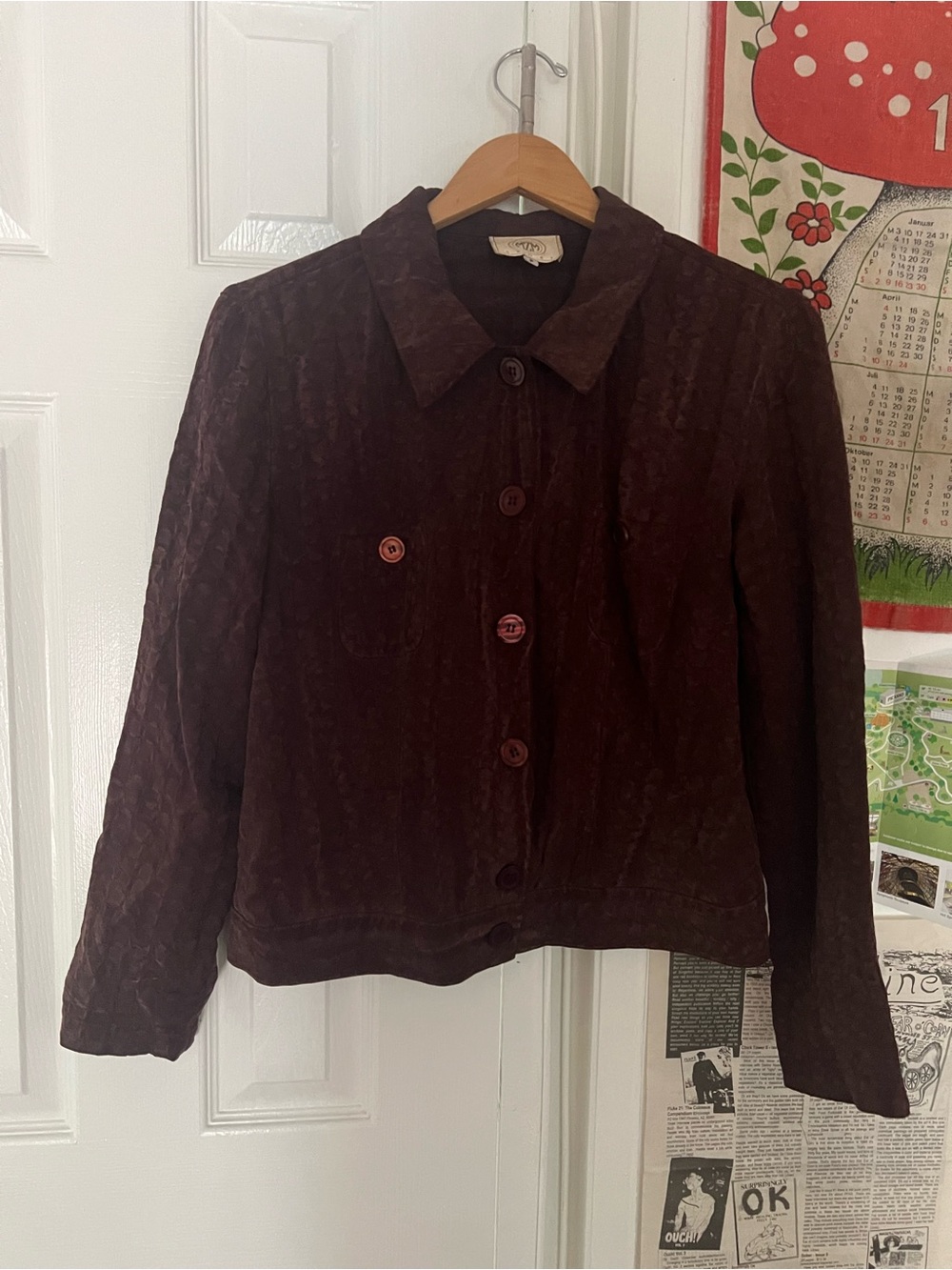 Classic Women's Brown Button-Front Jacket